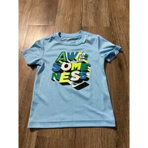 Nike Dri-Fit Short Sleeve “Awesomeness” Shirt Boys Size 5 Blue